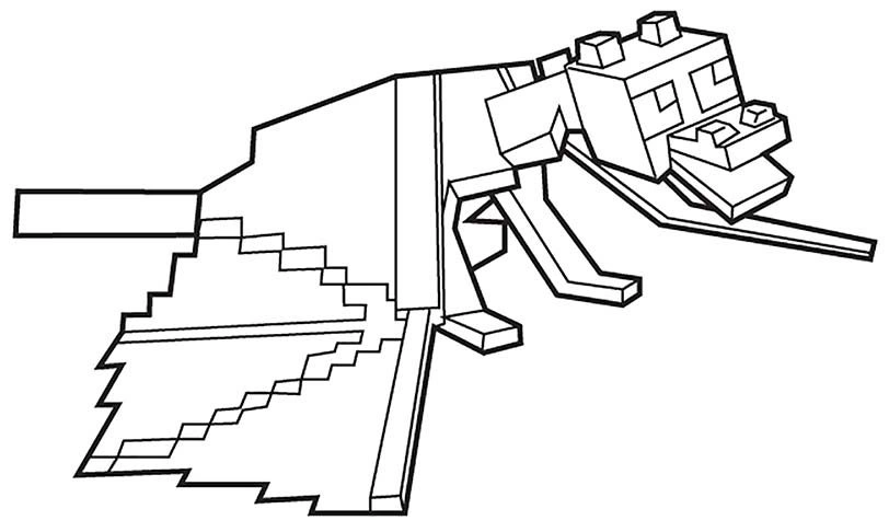 Kolorowanka smok minecraft